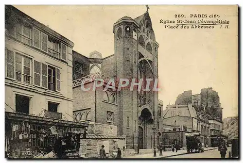 Cartes postales Paris Eglise St Jean I&#39evangeliste Place des Abbesses