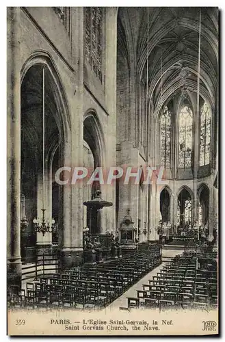 Cartes postales Paris L&#39Eglise Saint Gervais la Saint Gervais La nef