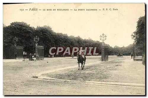 Ansichtskarte AK Paris Le Bois De Boulogne La Porte Dauphine Cheval