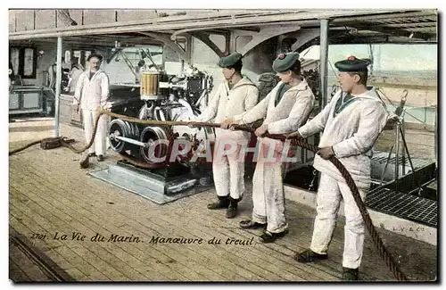 Ansichtskarte AK La vie de marin Manoeuvre du detail Militaria Bateau