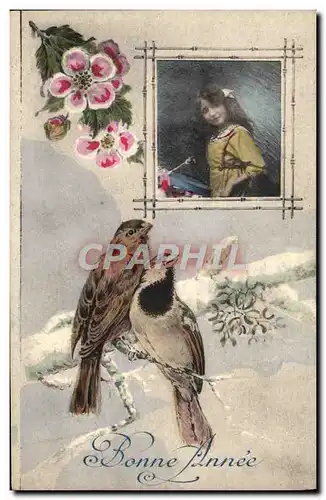 Cartes postales fantaisie Enfant Oiseaux