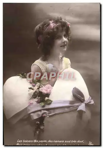 Cartes postales Fantaisie Enfant Les baisers des papas