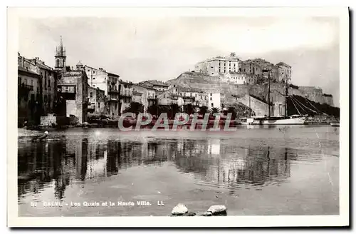 Cartes postales moderne Calvi Les quais et la haute ville Bateau