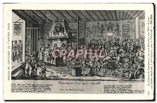 Cartes postales Moeurs et Coutumes de l&#39Ancien Paris Le cabaret de Ramponeau 1760