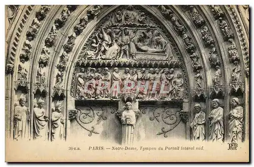 Cartes postales Paris Notre Dame Tympan du Portail lateral sud