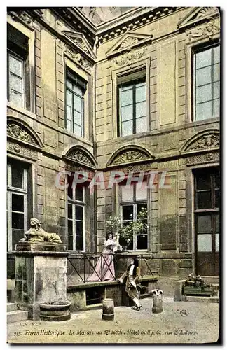 Cartes postales Paris Histroique Le Marais au 17eme Hotel Sully Rue St Antoine