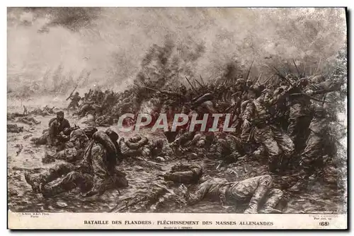 Cartes postales Bataille des Flandres Flechissement des Masses Allemandes Militaria