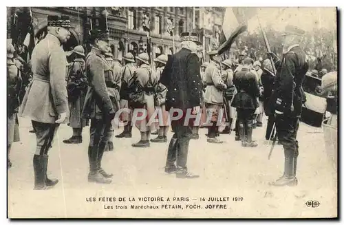 Ansichtskarte AK Les Fetes de la Victoire a Paris 14 juillet 1919 Marechaux Petain Foch Joffre