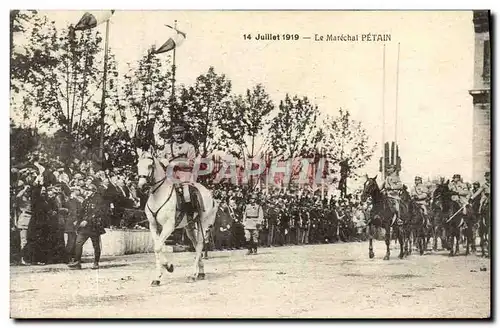 Cartes postales Le Marechal Petain 14 juillet 1919 Militaria