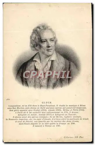 Cartes postales Gluck Compositeur Musique