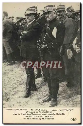 Ansichtskarte AK M Poincare Genl Castelanau sur le front des troupes Militaria