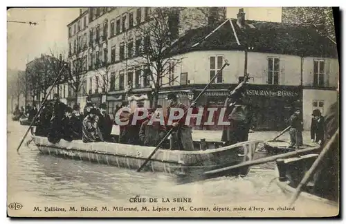 Cartes postales Crue de la Seine Fallieres Briand Millerand Lepine Coutant Paris