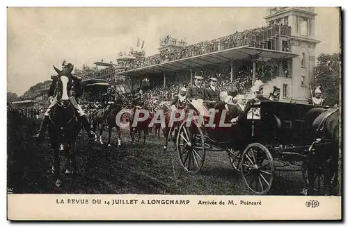 Cartes postales La Revue du 14 Juillet a Lonchamp Arrivee de Mr Poincare