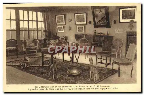 Cartes postales St Vincent sur Jard Le Salon de Mr G Clemenceau peau de tigre