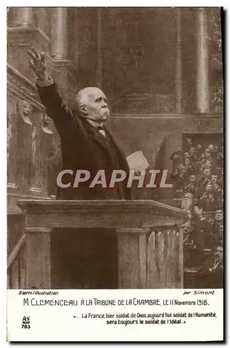 Cartes postales M Clemenceau A la Tribune de la Chambre