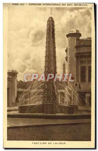 Cartes postales Paris Exposition des Arts Decoratifs Fontaine de Lalique