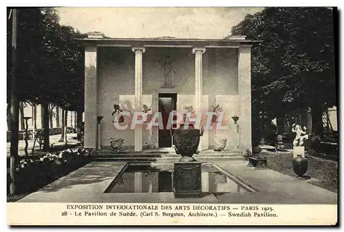 Cartes postales Exposition Internatonale des Arts Decoratifs Paris 1925 Pavillon de Suede