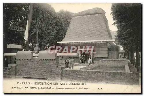 Cartes postales Paris Exposition des Arts Decoratifs Pavillon National des Pays Bas