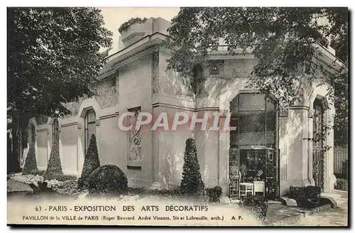 Cartes postales Paris Exposition des Arts Decoratifs Pavillon de la Ville de Paris