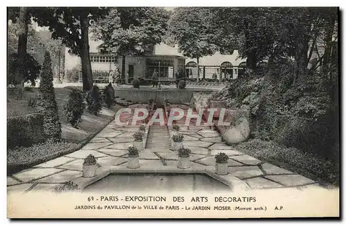 Ansichtskarte AK Paris Exposition des Arts Decoratifs Jardins du pavillon de la ville de Paris Le jardin Moser