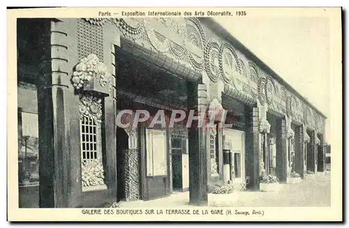 Cartes postales Paris Exposition Internationale des Arts Decoratifs Galerie des boutiques sur la terrasse de la