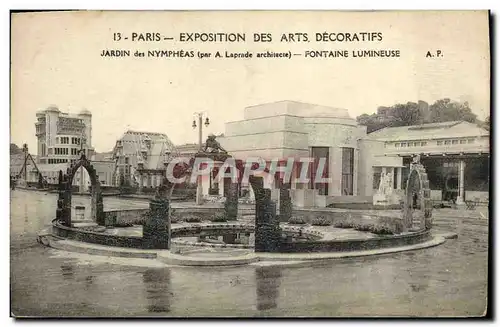 Ansichtskarte AK Paris Exposition Internationale des Arts Decoratifs Jardin des nympheas Fontaine lumineuse