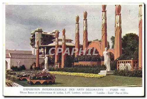 Ansichtskarte AK Exposition Internationale des Arts Decoratifs Paris 1925 Decors floraux et architecturaux de jar