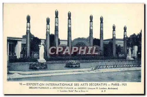 Cartes postales Exposition Internationale des Arts Decoratifs Paris 1925 Decors floraux et architecturaux de jar