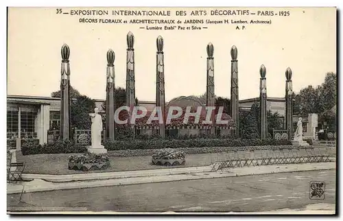 Cartes postales Exposition lnternationale des Arts Decoratifs Paris Jardins Floraux et Architecturaux de Jardins