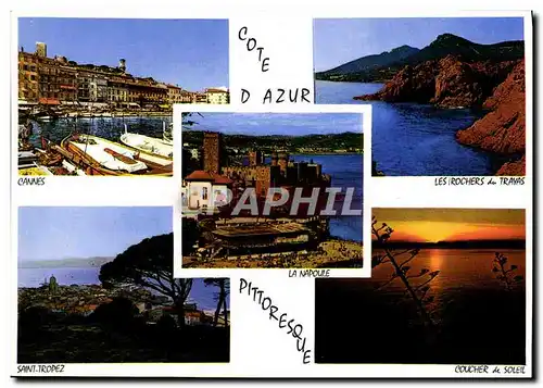 Cartes postales moderne Cote d&#39Azur Pittoresque Cannes Saint TRopez Rochers du Trayas La Napoule