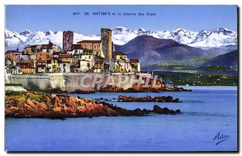 Ansichtskarte AK Antibes et la Chaine Des Alpes