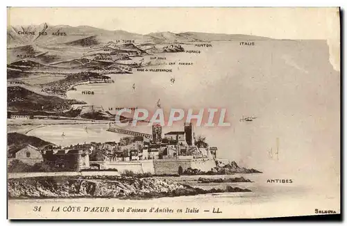 Cartes postales Antibes a vol d&#39oiseau