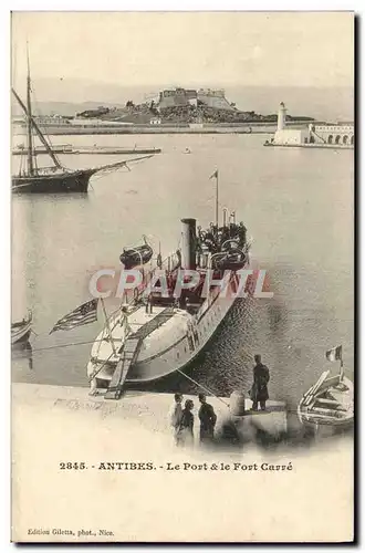 Cartes postales Antibes Le Port le Fort Carre Bateau