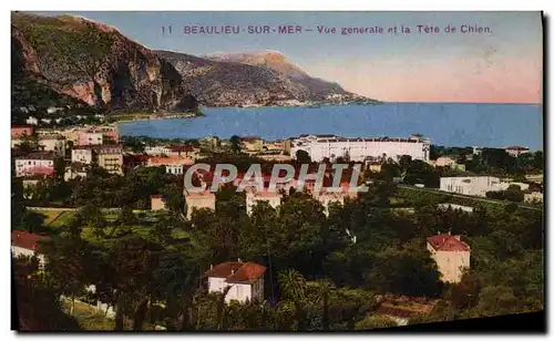 Moderne Karte Beaulieu Sur Mer Vue Generale et la Tete de Chien