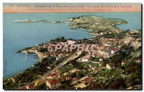 Moderne Karte Beaulieu Sur Mer Vue Generale et Saint Jean Cap Ferrat Vue prise de la nouvelle corniche