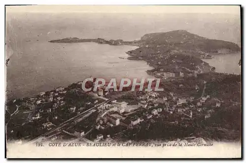 Cartes postales Beaulieu Cote D&#39Azur et le Cap Ferrat Vue prise de la haute corniche