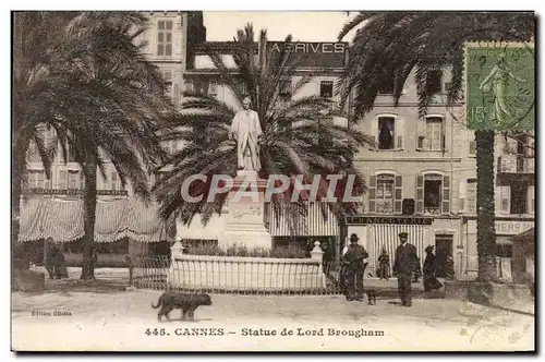 Ansichtskarte AK Cannes Statue de Lord Brougham