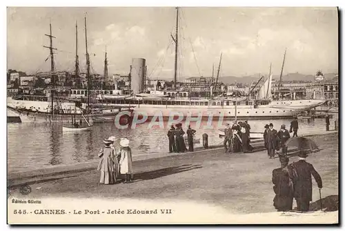 Ansichtskarte AK Cannes Le Port Jetee Edouard VII Bateaux