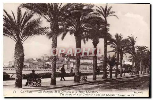 Ansichtskarte AK Cannes Les Palmiers de la Croisetle et le Mont Chevalier