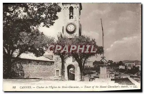 Cartes postales Cannes Clocher de L&#39Eglise du Mont Cheralier