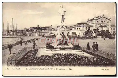 Cartes postales Cannes Le Monument d&#39Edouard VII et le Casino