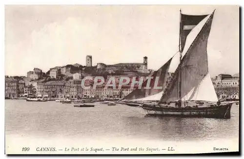 Cartes postales Cannes Le Port et le Suquet Bateau