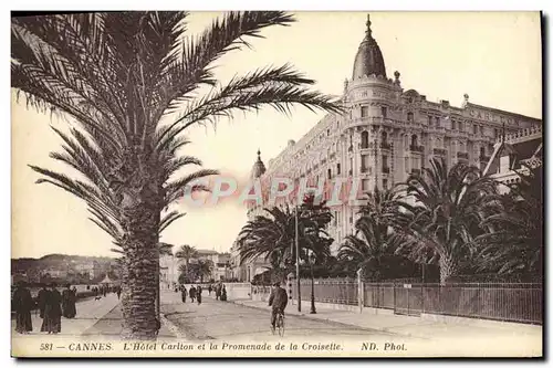 Cartes postales Cannes L&#39Hotel Carlton et la Promenade de la Croisette
