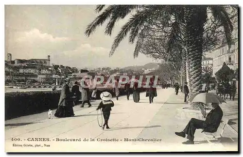 Cartes postales Cannes Boulevard de la Croisette Mont Chevalier