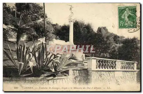 Cartes postales Cannes Fontaine St Georges Erigee a la Memoire du Duc d&#39Albany