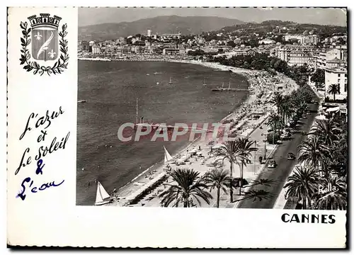 Moderne Karte Cannes Vue Generale Sur le Boulevard de la Croisette et le Suquet