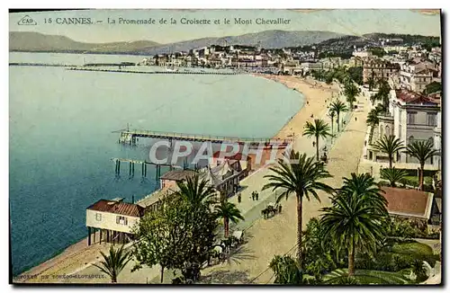 Cartes postales Cannes La Promenade de la Croisette et le Mont Chevallier