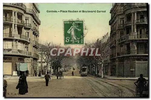 Ansichtskarte AK Cannes Place Vauban et Boulevard Carnot (carte toilee)