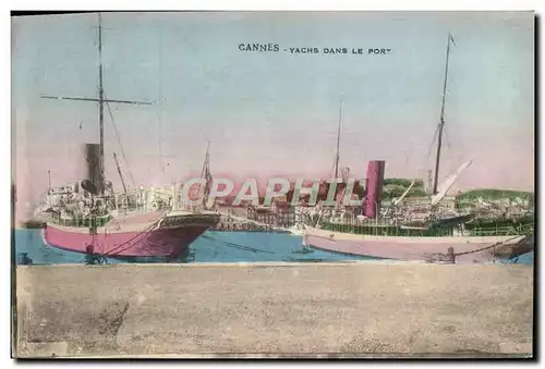 Cartes postales Cannes Yachts Dans Le Port Bateaux