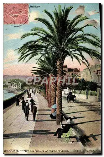 Cartes postales Cannes Allee des Palmiers la Croisette